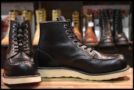 【7E 美品 17年】レッドウィング 8179 アイリッシュセッター 黒 ブラッククローム モックトゥ 編み上げ ブーツ redwing HOPESMORE
