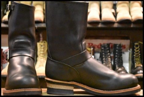 【9D 美品 06年】レッドウィング 2268 エンジニア 黒 ブラッククローム スチールトゥ ブーツ redwing HOPESMORE