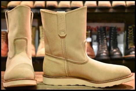 【8.5E 美品 10年】レッドウィング 8168 スエード ペコス ホーソーン アビレーン ラフアウト ベージュ ブーツ redwing pecos HOPESMORE