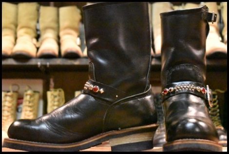 【7.5D 良品 PT99プリント 旧シルエット 03年】レッドウィング 2268 エンジニア 黒 ブラック スチールトゥ ブーツ redwing HOPESMORE