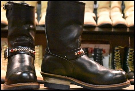 【7.5D 良品 PT99プリント 旧シルエット 03年】レッドウィング 2268 エンジニア 黒 ブラック スチールトゥ ブーツ redwing HOPESMORE
