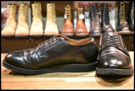 【8D 良品 12年】レッドウィング 101 ポストマン シューズ 黒 ブラック シャパラル 短靴 レースアップ ブーツ redwing HOPESMORE