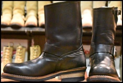 【7.5D 良品 07年】レッドウィング 2268 エンジニア ブラッククローム 黒 スチールトゥ プルオン ブーツ redwing HOPESMORE