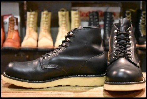 【7.5D 良品 04年】レッドウィング 8165 アイリッシュセッター 黒 ブラッククローム プレーントゥ 編み上げ ブーツ redwing HOPESMORE