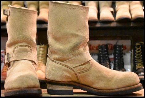 【9D 良品 11年】レッドウィング 8268 スエード エンジニア ホーソーンアビレーンラフアウト ベージュ ブーツ redwing HOPESMORE