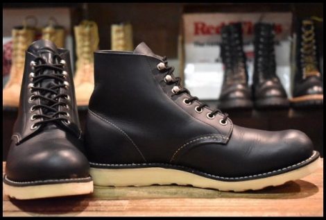【8.5D 良品 14年】レッドウィング 8165 アイリッシュセッター 黒 ブラッククローム プレーントゥ 編み上げ ブーツ redwing HOPESMORE