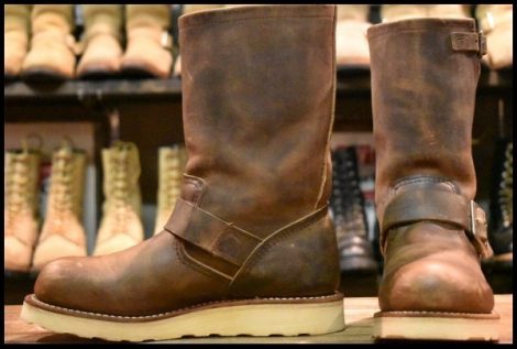 【5.5D 美品 08年】レッドウィング 2975 エンジニア 茶 コンクリート ラフ＆タフ クッションソール ブーツ redwing HOPESMORE