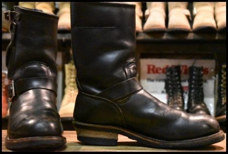 【9D 良品 PT99刺繍】レッドウィング 8270 ナイフポケット エンジニア 黒 ブラッククローム スチールトゥ ブーツ redwing 2268 HOPESMORE