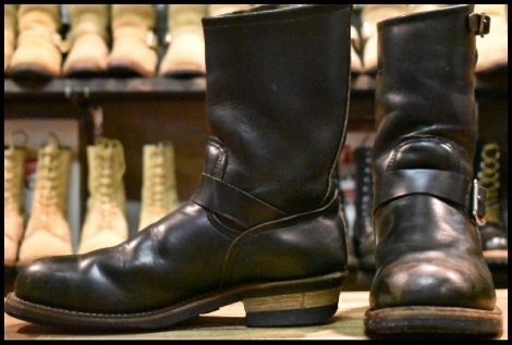 【9D 良品 PT99刺繍】レッドウィング 8270 ナイフポケット エンジニア 黒 ブラッククローム スチールトゥ ブーツ redwing 2268 HOPESMORE