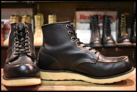 【9.5E 良品 羽タグ 00年】レッドウィング 8179 アイリッシュセッター 黒 ブラッククローム モックトゥ 編み上げ ブーツ redwing HOPESMORE