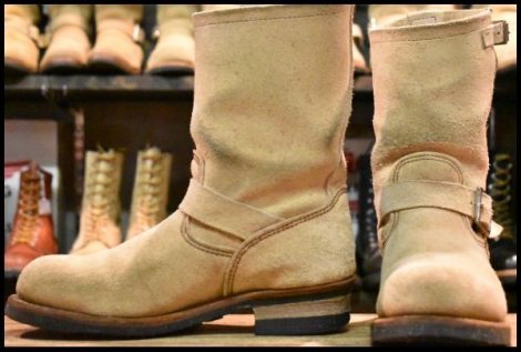 【9D 良品 11年】レッドウィング 8268 スエード エンジニア ホーソーンアビレーンラフアウト ベージュ ブーツ redwing HOPESMORE