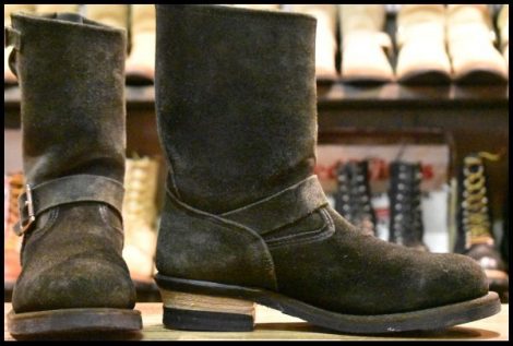 【8.5D 良品 BEAMS別注 07年】レッドウィング 8274 黒スエード エンジニア ラフアウト スチールトゥ ブーツ redwing HOPESMORE