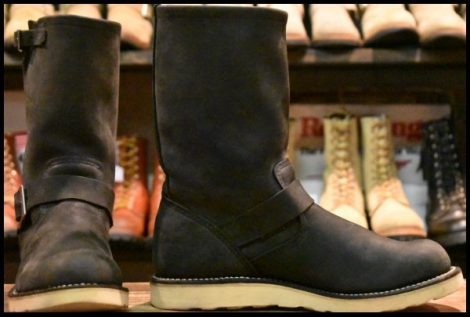 【9D 良品 09年】レッドウィング 2974 エンジニア ヌバック 黒 トラクショントレッドソール スチール無し ブーツ redwing HOPESMORE