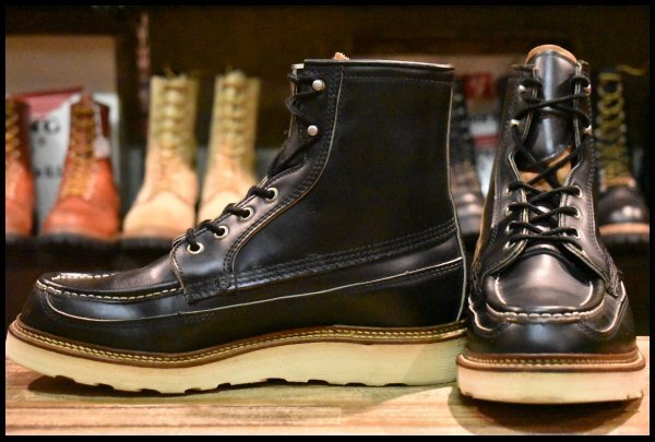 【8.5E 良品 50周年モデル 犬タグ】レッドウィング 1952 アイリッシュセッター 黒 ブラッククローム モックトゥ ブーツ redwing HOPESMORE