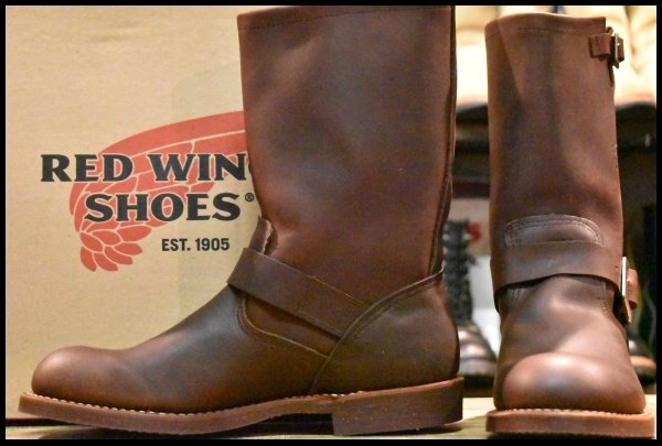 【8.5D 箱付 未使用 11年】レッドウィング 2991 エンジニア 茶 アンバーハーネス ブラウン スチール無し ブーツ redwing HOPESMORE