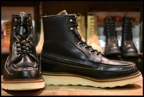 【8.5E 良品 50周年モデル 犬タグ】レッドウィング 1952 アイリッシュセッター 黒 ブラッククローム モックトゥ ブーツ redwing HOPESMORE