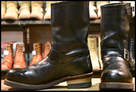 【8.5D 良品 12年】レッドウィング 2268 エンジニア 黒 ブラッククローム スチールトゥ プルオン ブーツ redwing HOPESMORE