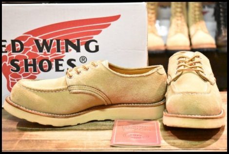 【8D 箱付 良品 羽タグ 90’S】レッドウィング 8105 スエード オックスフォード タン ラフアウト モックトゥ 短靴 ブーツ redwing HOPESMORE