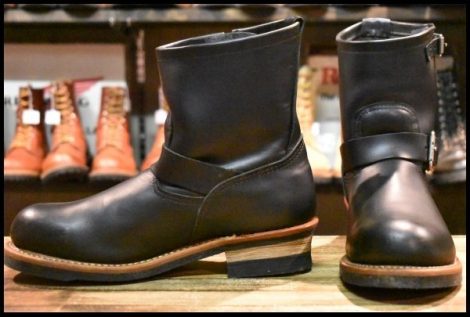 【9D 美品 13年】レッドウィング 2976 ショート エンジニア 黒 ブラッククローム スチールトゥ ブーツ redwing HOPESMORE