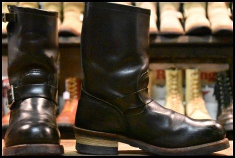 【8.5D 良品 12年】レッドウィング 2268 エンジニア 黒 ブラッククローム スチールトゥ プルオン ブーツ redwing HOPESMORE