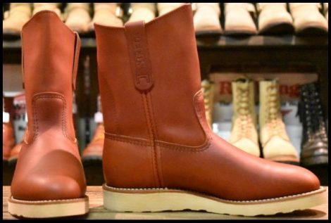 【7.5E 箱付 未使用 19年】レッドウィング 8866 ペコス 赤茶 オロラセット クッションソール ブーツ redwing pecos HOPESMORE