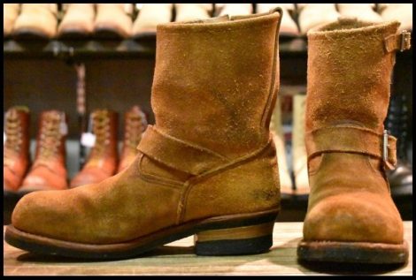 【6.5D 良品 08年 カスタム】レッドウィング 8178 スエード エンジニア 茶 ショート ブラウン スチールトゥ redwing HOPESMORE