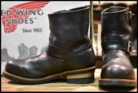 【7.5D 箱付 良品 09年】レッドウィング 8182 ショート エンジニア 黒 ブラック ハーネス スチールトゥ 2976 ブーツ redwing HOPESMORE