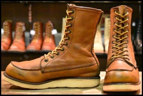 【6.5D 良品 犬刻印 97年】レッドウィング 877 ロング アイリッシュセッター 茶 オロイジナル モックトゥ ブーツ redwing HOPESMORE
