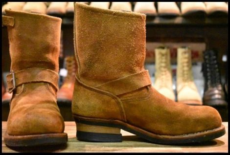 【6.5D 良品 08年 カスタム】レッドウィング 8178 スエード エンジニア 茶 ショート ブラウン スチールトゥ redwing HOPESMORE