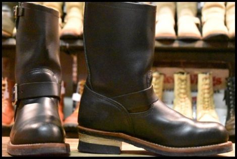 【7D 良品 10年】レッドウィング 2268 エンジニア 黒 ブラッククローム プルオン ブーツ スチールトゥ redwing HOPESMORE