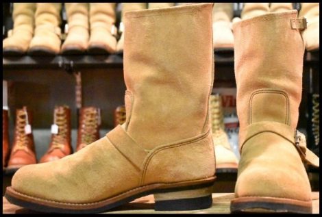【11D 良品 18年】レッドウィング 9269 スエード エンジニア タン ブルハイド ラフアウト ベージュ 8268 ブーツ redwing HOPESMORE