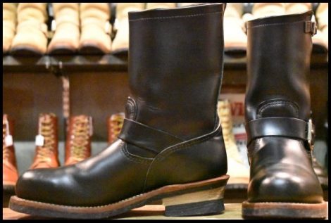 【8D 良品 11年】レッドウィング 2268 エンジニア 黒 ブラッククローム プルオン スチールトゥ ブーツ redwing HOPESMORE