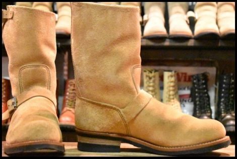 【11D 良品 18年】レッドウィング 9269 スエード エンジニア タン ブルハイド ラフアウト ベージュ 8268 ブーツ redwing HOPESMORE