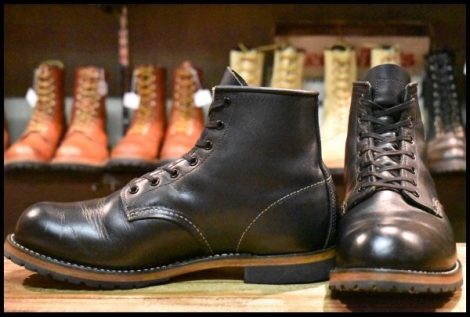 【8EE 良品 17年】レッドウィング 9014 ベックマン 黒 ブラック フェザーストーン プレーントゥ 編み上げ ブーツ redwing HOPESMORE