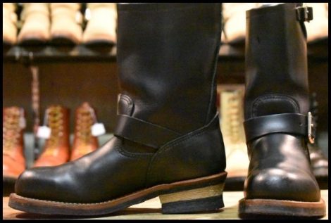 【7D 良品 10年】レッドウィング 2268 エンジニア 黒 ブラッククローム プルオン ブーツ スチールトゥ redwing HOPESMORE