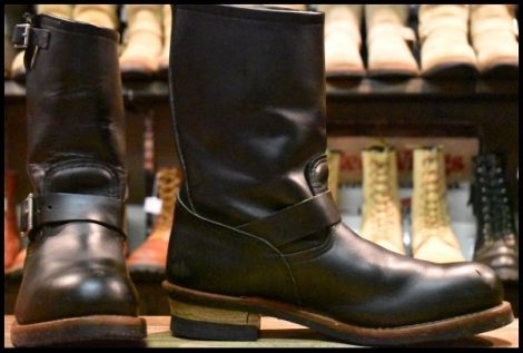 【10.5D 良品 09年】レッドウィング 2268 エンジニア ブラッククローム 黒 スチールトゥ プルオン ブーツ redwing HOPESMORE