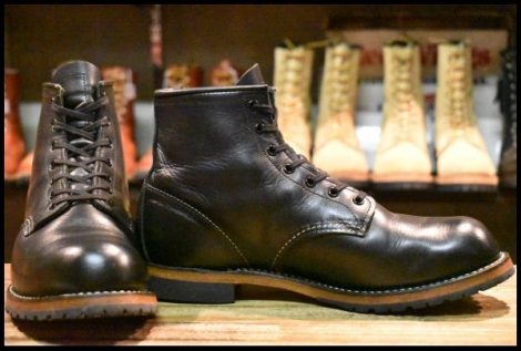 【8EE 良品 17年】レッドウィング 9014 ベックマン 黒 ブラック フェザーストーン プレーントゥ 編み上げ ブーツ redwing HOPESMORE