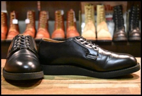 【9D 美品 21年】レッドウィング 101 ポストマン シューズ ブラックシャパラル ローカット 短靴 編み上げ ブーツ redwing HOPESMORE