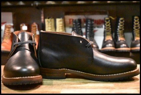 【7.5D 未使用 14年】レッドウィング 9024 ベックマン チャッカ 黒 ブラック フェザーストーン プレーントゥ ブーツ redwing HOPESMORE