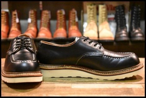 【8D 美品 19年】レッドウィング 8106 オックスフォード 黒 ブラッククローム 短靴 ローカット 編み上げ ブーツ redwing HOPESMORE