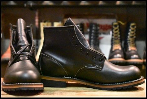 【7D 箱付 未使用 14年】レッドウィング 9014 ベックマン 黒 ブラック フェザーストーン プレーントゥ 9414 ブーツ redwing HOPESMORE