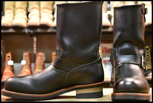 【10D 良品 10年】レッドウィング 2268 エンジニア 黒 ブラッククローム プルオン スチールトゥ ブーツ redwing HOPESMORE