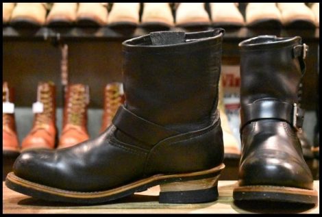 【9D 良品 07年】レッドウィング 2976 ショート エンジニア 黒 ブラッククローム スチールトゥ ブーツ redwing 8182 HOPESMORE