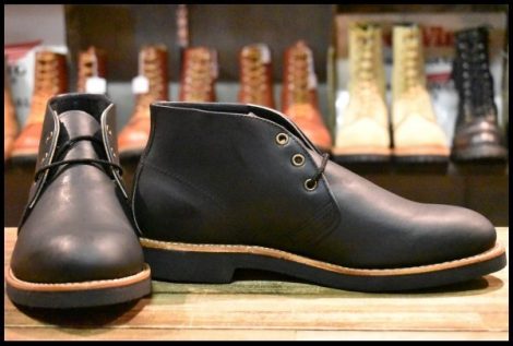 【9D 箱付 未使用 16年 アップサイクル】レッドウィング 9216 フォアマン チャッカ 黒 ブラックハーネス ブーツ redwing HOPESMORE