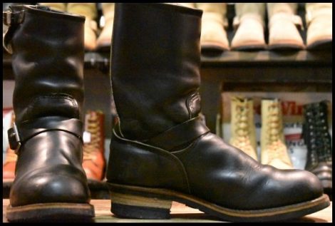 【8.5D 良品 PT91プリント】レッドウィング 2268 エンジニア ブラッククローム スチールトゥ プルオン ブーツ redwing HOPESMORE