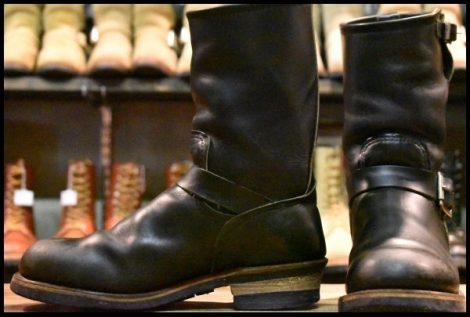【8.5D 良品 PT91プリント】レッドウィング 2268 エンジニア ブラッククローム スチールトゥ プルオン ブーツ redwing HOPESMORE