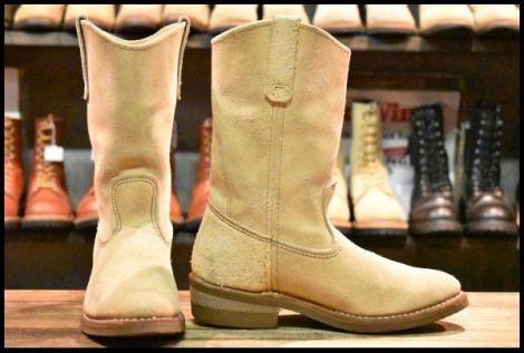 【7E 良品 06年】レッドウィング 8156 スエード ペコス ホーソーン タンラフアウト ベージュ プルオン ブーツ redwing pecos HOPESMORE