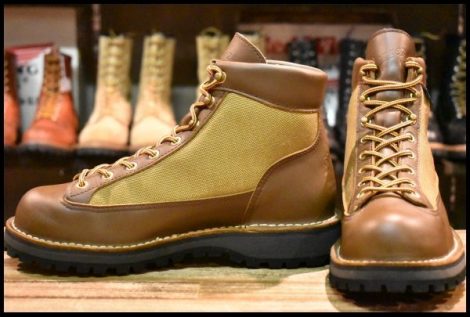 【7.5EE 美品 白タグ】Danner ダナーライト 30440 ブラウン カーキ ゴアテックス GORE-TEX 編み上げ ハイキング ブーツ HOPESMORE