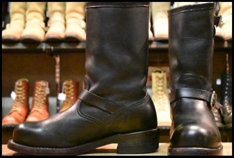 【9.5D 良品 白タグ】Chippewa チペワ エンジニア 27863 黒 ブラック スチールトゥ 11インチハイト ブーツ HOPESMORE