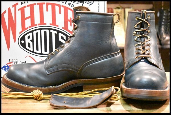 【12EE 箱付 良品】WHITE’S ホワイツ スモークジャンパー 350C ネイビー クロムエクセル 紺 ビブラム700ダブル 編み上げ ブーツ HOPESMORE